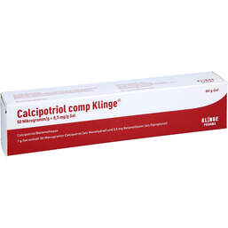 Abbildung: Calcipotriol comp Klinge 50 µg / g + 0,5 mg / g Gel 60 g, Gel PZN 17274055