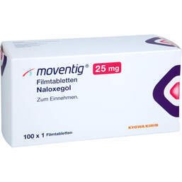 Abbildung: Moventig 25 mg Filmtabletten 100 St, Filmtabletten PZN 17274693