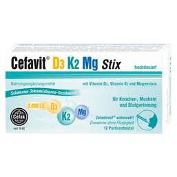 Abbildung: Cefavit D3 K2 Mg 2.000 I.E. Stix Granulat, 12 St PZN 17274718