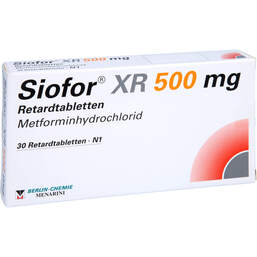 Abbildung: Siofor XR 500 mg Retardtabletten 30 St, Retard-Tabletten PZN 17275824