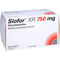Abbildung: Siofor XR 750 mg Retardtabletten 120 St, Retard-Tabletten PZN 17275876