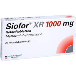 Abbildung: Siofor XR 1000 mg Retardtabletten 30 St, Retard-Tabletten PZN 17275899