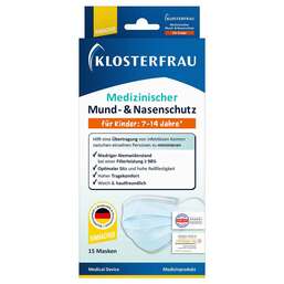 Abbildung: Klosterfrau med.Mund- & Nasenschutz 7 - 14 Jahre 15 St PZN 17278142