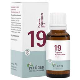 Abbildung: Biochemie Pflüger 19 Cuprum arsenicosum D 12 Globuli  15 g, Globuli PZN 17278337
