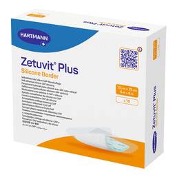 Abbildung: Zetuvit Plus Silicone Border 15x15 cm 10 St, Kompressen PZN 17278685