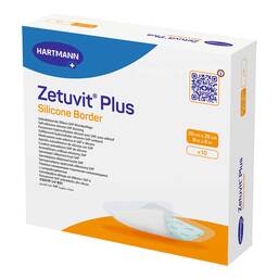 Abbildung: Zetuvit Plus Silicone Border 20x20 cm 10 St, Kompressen PZN 17278716