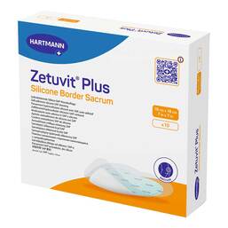 Abbildung: Zetuvit Plus Silicone Border Sacrum 18x18 cm 10 St, Kompressen PZN 17278722