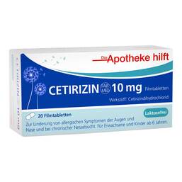Abbildung: Cetirizin Fair-Med Healthcare 10 mg Filmtabletten 20 St, Filmtabletten PZN 17293147