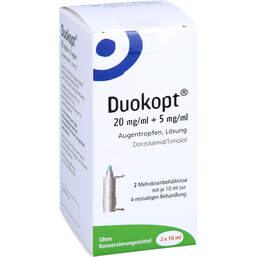 Abbildung: Duokopt 20 mg / ml + 5 mg / ml Augentropfen 2X10 ml, Augentropfen PZN 17294649