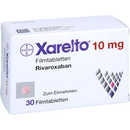 Abbildung: Xarelto 10 mg Filmtabletten 30 St, Filmtabletten PZN 17295092