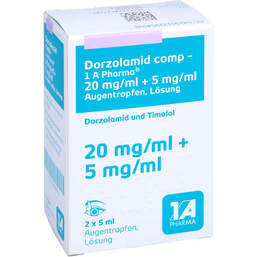 Abbildung: Dorzolamid comp-1A Pharma 20mg / ml + 5mg / ml Augentropfen 2X5 ml, Augentropfen PZN 17295459