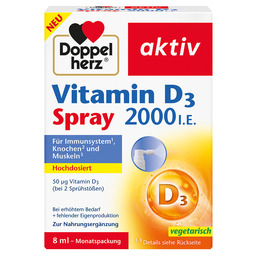 Abbildung: Doppelherz Vitamin D3 2000 I.E. Spray 8 ml, Spray PZN 17297754