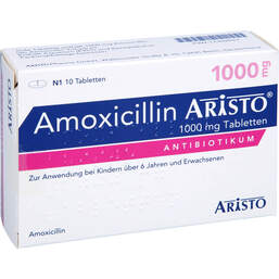 Abbildung: Amoxicillin Aristo 1000 mg Tabletten 10 St, Tabletten PZN 17302627