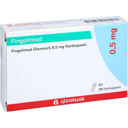 Abbildung: Fingolimod Glenmark 0,5 mg Hartkapseln 28 St, Hartkapseln PZN 17305241