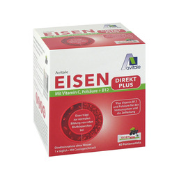 Abbildung: Eisen Direkt plus Vitamin C + Folsäure + B12 Pulver 60 St, Pulver PZN 17307702
