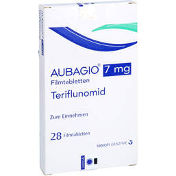 Abbildung: Aubagio 7 mg Filmtabletten 28 St, Filmtabletten PZN 17309606