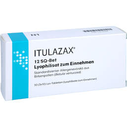 Abbildung: Itulazax 12 SQ-Bet Lyophilisat zum Einnehmen 30 St, Sublingualtabletten PZN 17315328