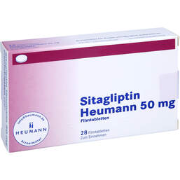 Abbildung: Sitagliptin Heumann 50 mg Filmtabletten 28 St, Filmtabletten PZN 17367526
