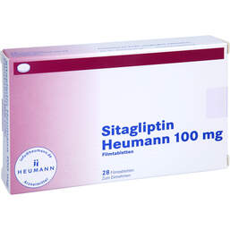 Abbildung: Sitagliptin Heumann 100 mg Filmtabletten 28 St, Filmtabletten PZN 17367549