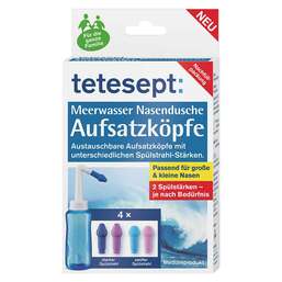 Abbildung: tetesept Meerwasser Nasendusche Aufsatzköpfe 4 St PZN 17370698