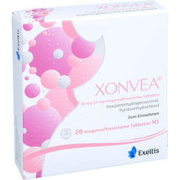 Abbildung: Xonvea 10 mg / 10 mg magensaftresistente Tabletten 20 St, Tabletten magensaftresistent PZN 17376413