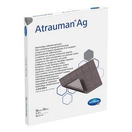 Abbildung: Atrauman Ag 10x10 cm steril Kompressen 10 St, Kompressen PZN 17381012