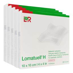 Abbildung: Lomatuell H Salbentüll 10x10 cm steril 50 St, Verband PZN 17381101