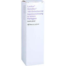 Abbildung: Lantus 100 E / ml Solostar Injektionslösung in einem Fertigpen 10X3 ml, Injektionslösung PZN 17386713