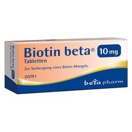 Abbildung: Biotin beta® 10 mg Tabletten Tabletten, 20 St PZN 17386943