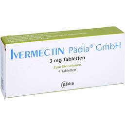 Abbildung: Ivermectin Pädia Gmbh 3 mg Tabletten 4 St, Tabletten PZN 17390726