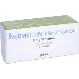 Abbildung: Ivermectin Pädia Gmbh 3 mg Tabletten 2X4 St, Tabletten PZN 17390732