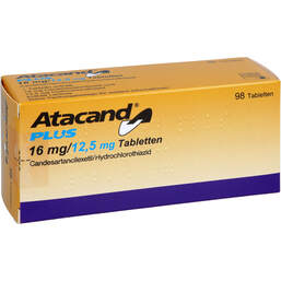 Abbildung: Atacand Plus 16 mg / 12,5 mg Tabletten 98 St, Tabletten PZN 17391482