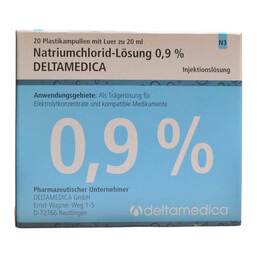 Abbildung: Natriumchlorid-Lösung 0,9% Deltamedica Luer Pl. 20X20 ml, Injektionslösung PZN 17393073