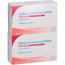 Abbildung: Dabigatranetexilat STADA 110 mg Hartkapseln 100 St, Hartkapseln PZN 17397154