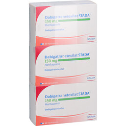 Abbildung: Dabigatranetexilat STADA 150 mg Hartkapseln 180 St, Hartkapseln PZN 17397214
