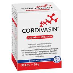 Abbildung: Cordivasin Arginin + Ornithin Kapseln Kapseln, 90 St PZN 17399992