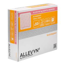 Abbildung: Allevyn Ag Gentle Border 10x10 cm Wundverband 10 St, Verband PZN 17413918