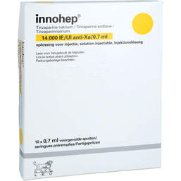 Abbildung: Innohep 14.000 Anti-Xa I.E. / 0,7ml Injektionslösung i.e.FS 10X0.7 ml, Injektionslösung in einer Fertigspritze PZN 17416667