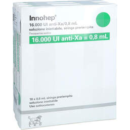 Abbildung: Innohep 16.000 Anti-Xa I.E. / 0,8ml Injektionslösung i.e.FS 30X0.8 ml, Injektionslösung in einer Fertigspritze PZN 17416710