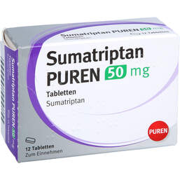 Abbildung: Sumatriptan Puren 50 mg Tabletten 12 St, Tabletten PZN 17416791