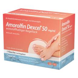 Abbildung: Amorolfin Dexcel® 50 mg/ml wirkstoffhaltiger Nagellack Wirkstoffhaltiger Nagellack, 5 ml PZN 17417632