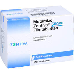 Abbildung: Metamizol Zentiva 500 mg Filmtabletten 50 St, Filmtabletten PZN 17418910