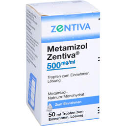 Abbildung: Metamizol Zentiva 500 mg / ml Tropf.zum Einnehmen Lösung 50 ml, Tropfen zum Einnehmen PZN 17418933