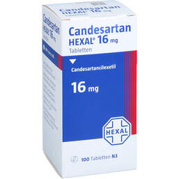 Abbildung: Candesartan Hexal 16 mg Tabletten Dose 100 St, Tabletten PZN 17420568
