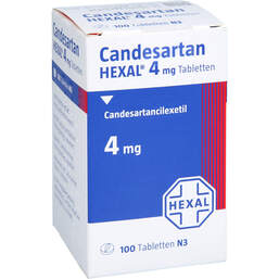 Abbildung: Candesartan Hexal 4 mg Tabletten Dose 100 St, Tabletten PZN 17420580