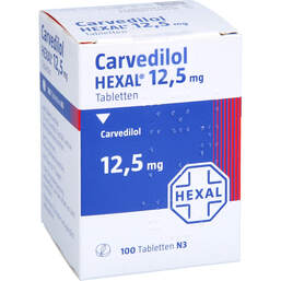 Abbildung: Carvedilol-Hexal 12,5 mg Tabletten Dose 100 St, Tabletten PZN 17420605