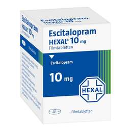 Abbildung: Escitalopram Hexal 10 mg Filmtabletten Dose 100 St, Filmtabletten PZN 17420700