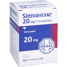 Abbildung: Simvahexal 20 mg Filmtabletten Dose 100 St, Filmtabletten PZN 17421059
