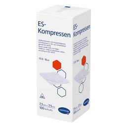 Abbildung: ES-Kompressen unsteril 7,5x7,5 cm 16fach 100 St, Kompressen PZN 17434211