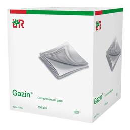Abbildung: Gazin Mullkomp.10x10 cm unsteril 8fach Op 100 St, Kompressen PZN 17434470